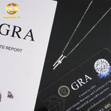 Fashion Jewelry 925 Sterling Silver Women Necklace Iced Out Moissanite Diamond Initial Necklace Pass Diamond Tester
