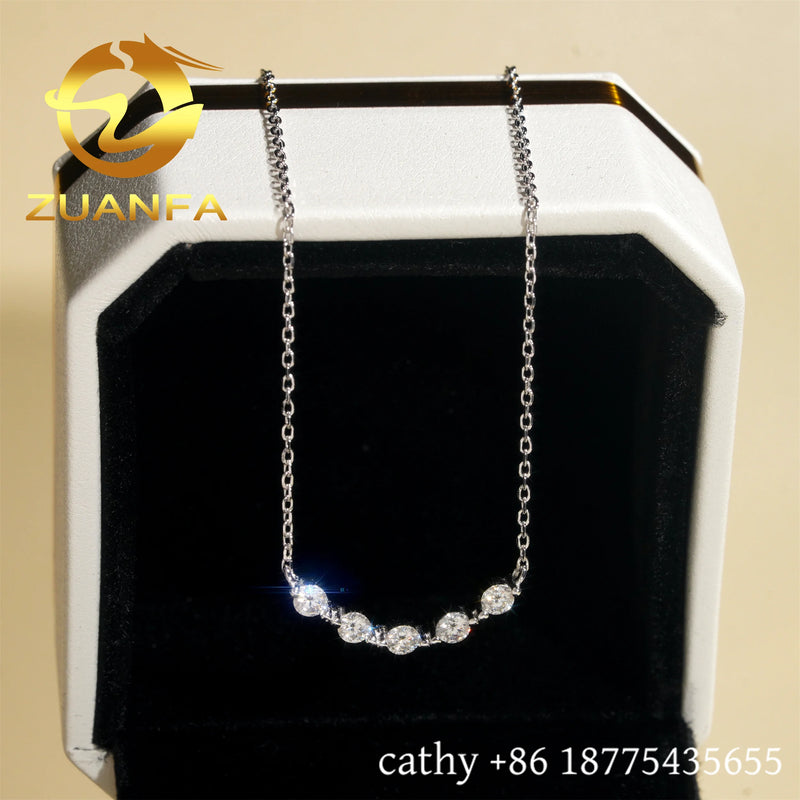 Beautiful Jewelry Sterling Silver 925 Women Necklace Smile Necklace Iced Out Moissanite Necklace Pass Diamond Tester