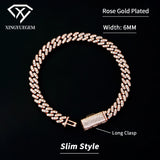 Spot Wholesale Unisex Hiphop Jewelry 6mm Mossanite Diamond 18k Gold Plated 925 Silver Cuban Link Bracelet Moissanite for Men