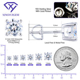 Factory Wholesale in Stock Diamond Moissanite Stud Earring Mossanite Hip Hop Fine Jewelry Real 925 Sterling Silver for Men Women