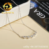 Beautiful Jewelry Sterling Silver 925 Women Necklace Smile Necklace Iced Out Moissanite Necklace Pass Diamond Tester