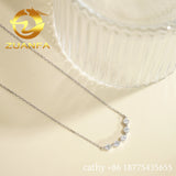 Beautiful Jewelry Sterling Silver 925 Women Necklace Smile Necklace Iced Out Moissanite Necklace Pass Diamond Tester