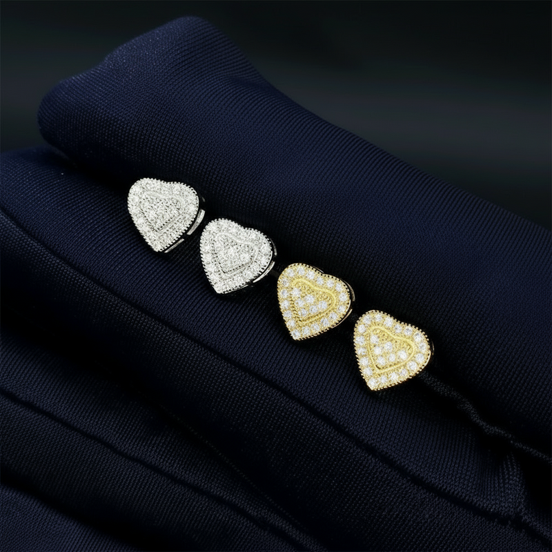 Corvanni Pavé Heart Studs