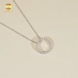 Fashion Women Jewelry Circle Moissanite Diamond Necklace Pendant Sterling Silver 925 Iced Out Charm Necklace