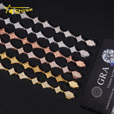 GRA Certified Hip Hop Jewelry 925 Sterling Silver Diamond Iced Out Moissanite Tennis Chain Bracelet Fashion Necklace