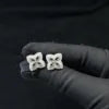 Ready to Ship 15mm Color Moissanite Flower Stud Earrings 925 Silver Hip Hop Earrings Iced Out Earrings Pass Diamond Test