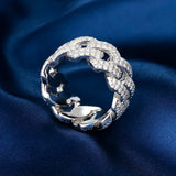 Stocks Fine Jewelry Moissanite Necklace 925 Sterling Silver VVS1 DEF Color Moissanite Miami Cuban Rings Hip Hop Jewelry