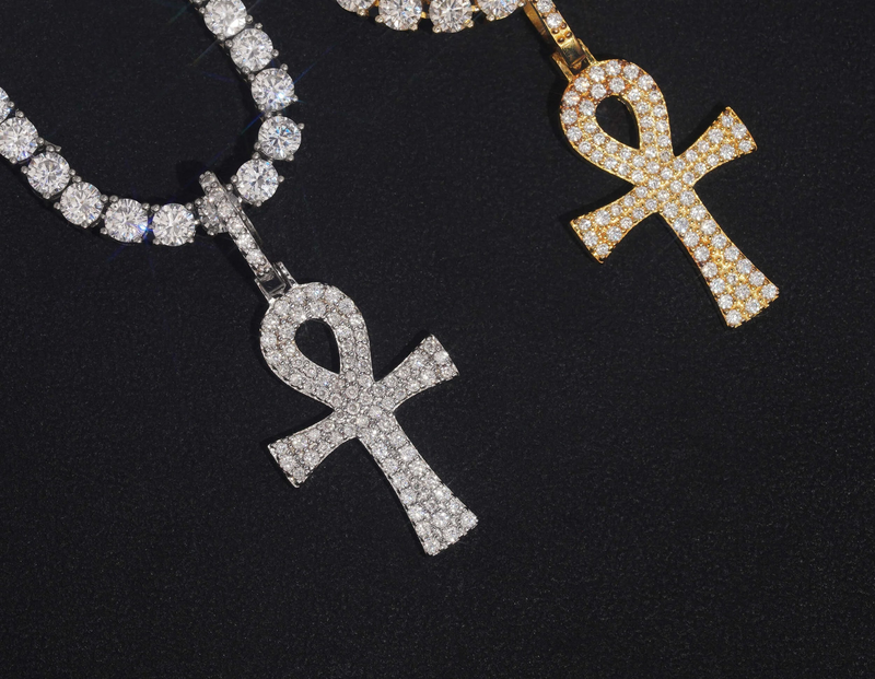 Corvanni Pavé Ankh Pendant