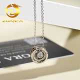Fine Jewelry Wheel Design VVS Moissanite Necklace Pendant 925 Sterling Silver Women Jewelry  Detachable With GRA Certificate