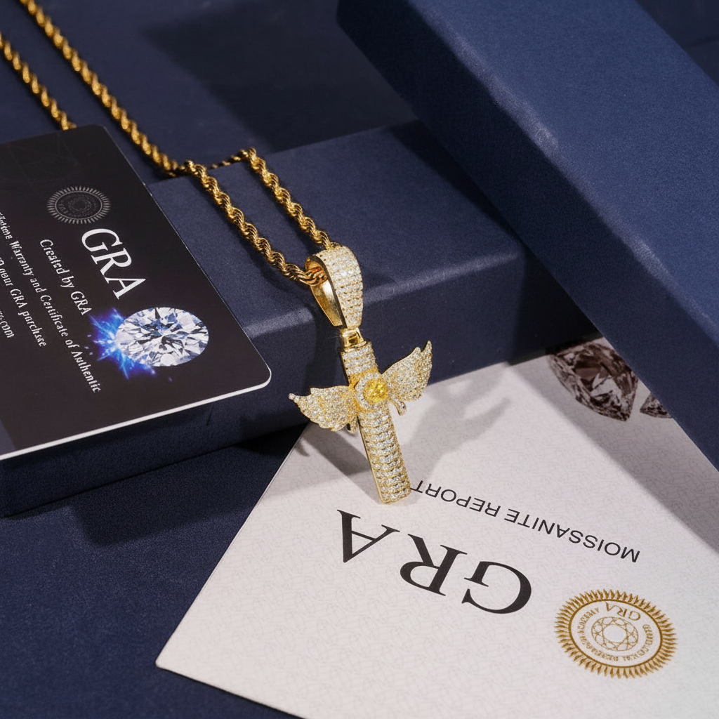 Corvanni Angel Wing Cross Pendant