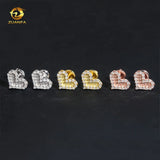 Fashion Jewelry Heart Shape Iced Out Rose Gold Hip Hop 925 Sterling Silver Moissanite Earrings