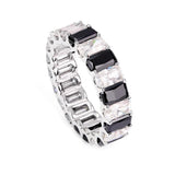 Fashion Emerald Eternity Ring  S925 SILVER Special Style Unisex Style   Moissanite Emerald Ring