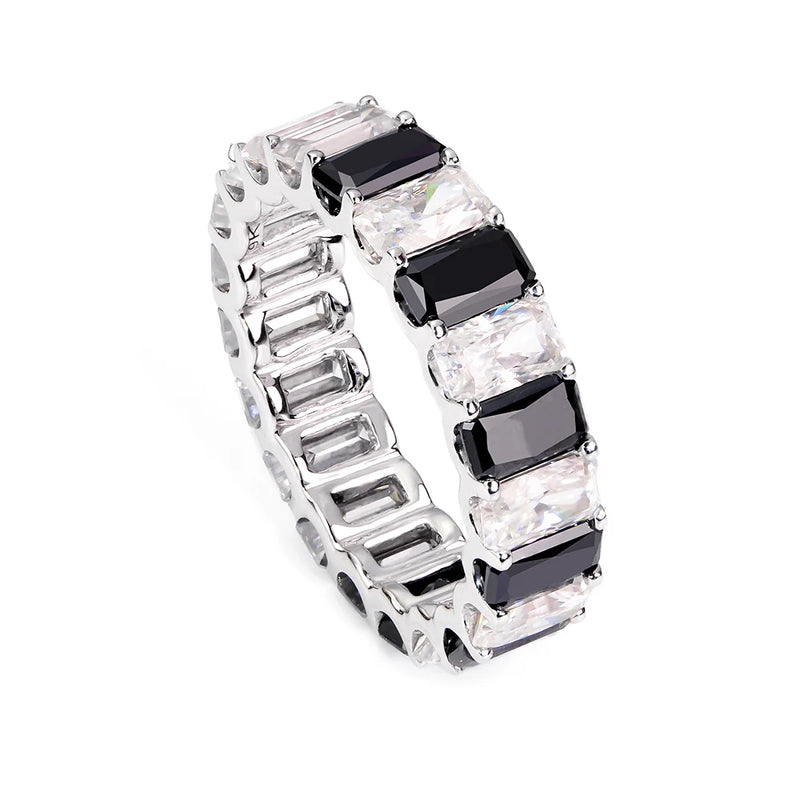 Fashion Emerald Eternity Ring  S925 SILVER Special Style Unisex Style   Moissanite Emerald Ring