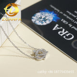 Fashion Jewelry Crown Moissanite Diamond Necklace Women Jewelry Sterling Silver 925 Iced Out Initial Necklace