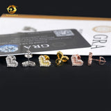 Fashion Jewelry Heart Shape Iced Out Rose Gold Hip Hop 925 Sterling Silver Moissanite Earrings