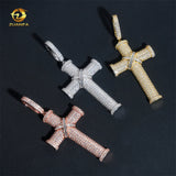 Ready to Ship Iced Out Cross Pendant Solid Silver With Moissanite Diamond Hip Hop Pendant