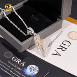 Pass Diamond Tester Two Tone Lightning Custom Iced Out 925 Sterling Silver Hip Hop Moissanite Pendant