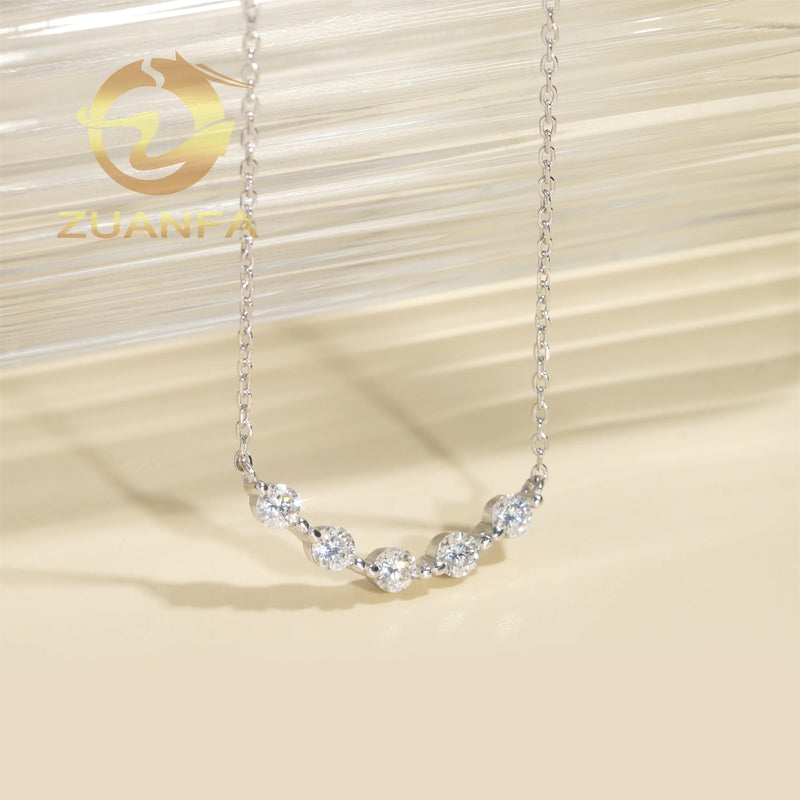 Beautiful Jewelry Sterling Silver 925 Women Necklace Smile Necklace Iced Out Moissanite Necklace Pass Diamond Tester