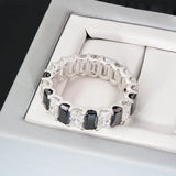 Fashion Emerald Eternity Ring  S925 SILVER Special Style Unisex Style   Moissanite Emerald Ring