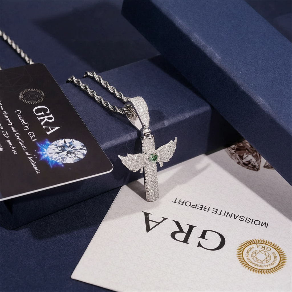 Corvanni Angel Wing Cross Pendant