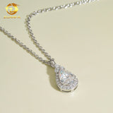 Fashion Women Jewelry Iced Out Pear Cut Diamond Hip Hop Women Link Chain 925 Silver VVS Moissanite Pendant Necklace