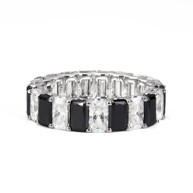 Fashion Emerald Eternity Ring  S925 SILVER Special Style Unisex Style   Moissanite Emerald Ring