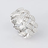 Stocks Fine Jewelry Moissanite Necklace 925 Sterling Silver VVS1 DEF Color Moissanite Miami Cuban Rings Hip Hop Jewelry