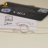 Fashion Women Jewelry Circle Moissanite Diamond Necklace Pendant Sterling Silver 925 Iced Out Charm Necklace