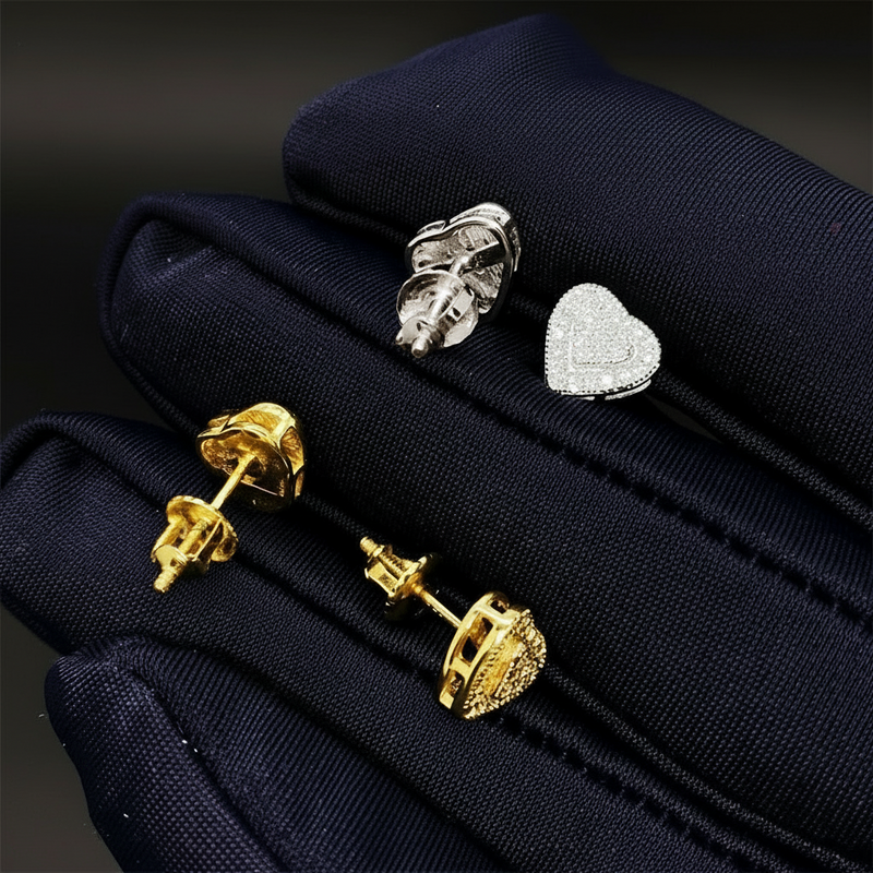 Corvanni Pavé Heart Studs