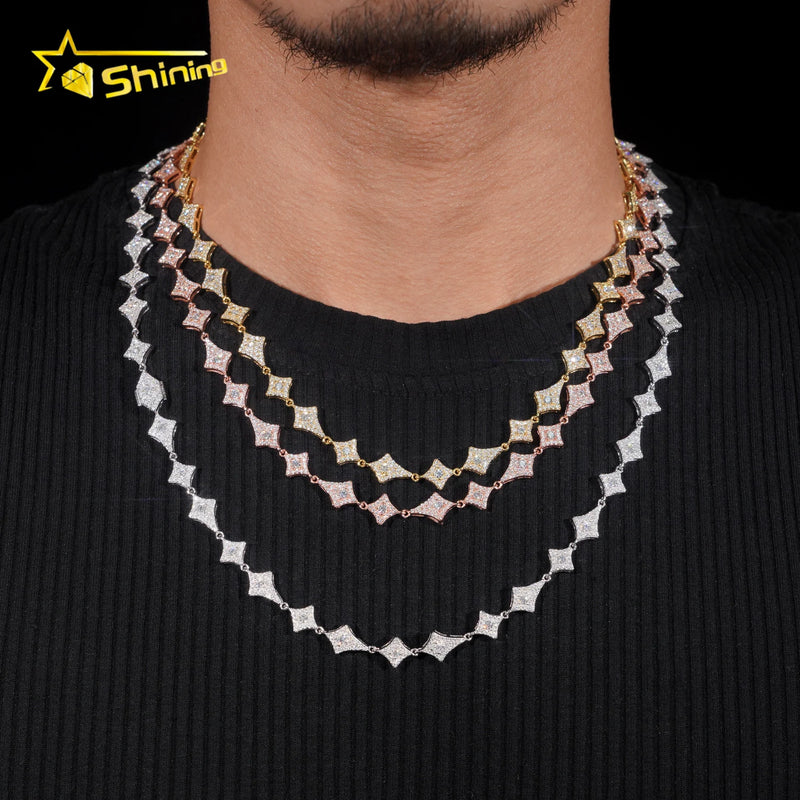 GRA Certified Hip Hop Jewelry 925 Sterling Silver Diamond Iced Out Moissanite Tennis Chain Bracelet Fashion Necklace