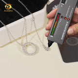 Fashion Women Jewelry Circle Moissanite Diamond Necklace Pendant Sterling Silver 925 Iced Out Charm Necklace