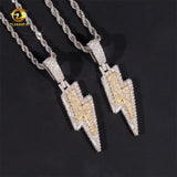 Pass Diamond Tester Two Tone Lightning Custom Iced Out 925 Sterling Silver Hip Hop Moissanite Pendant