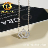Fashion Jewelry Crown Moissanite Diamond Necklace Women Jewelry Sterling Silver 925 Iced Out Initial Necklace