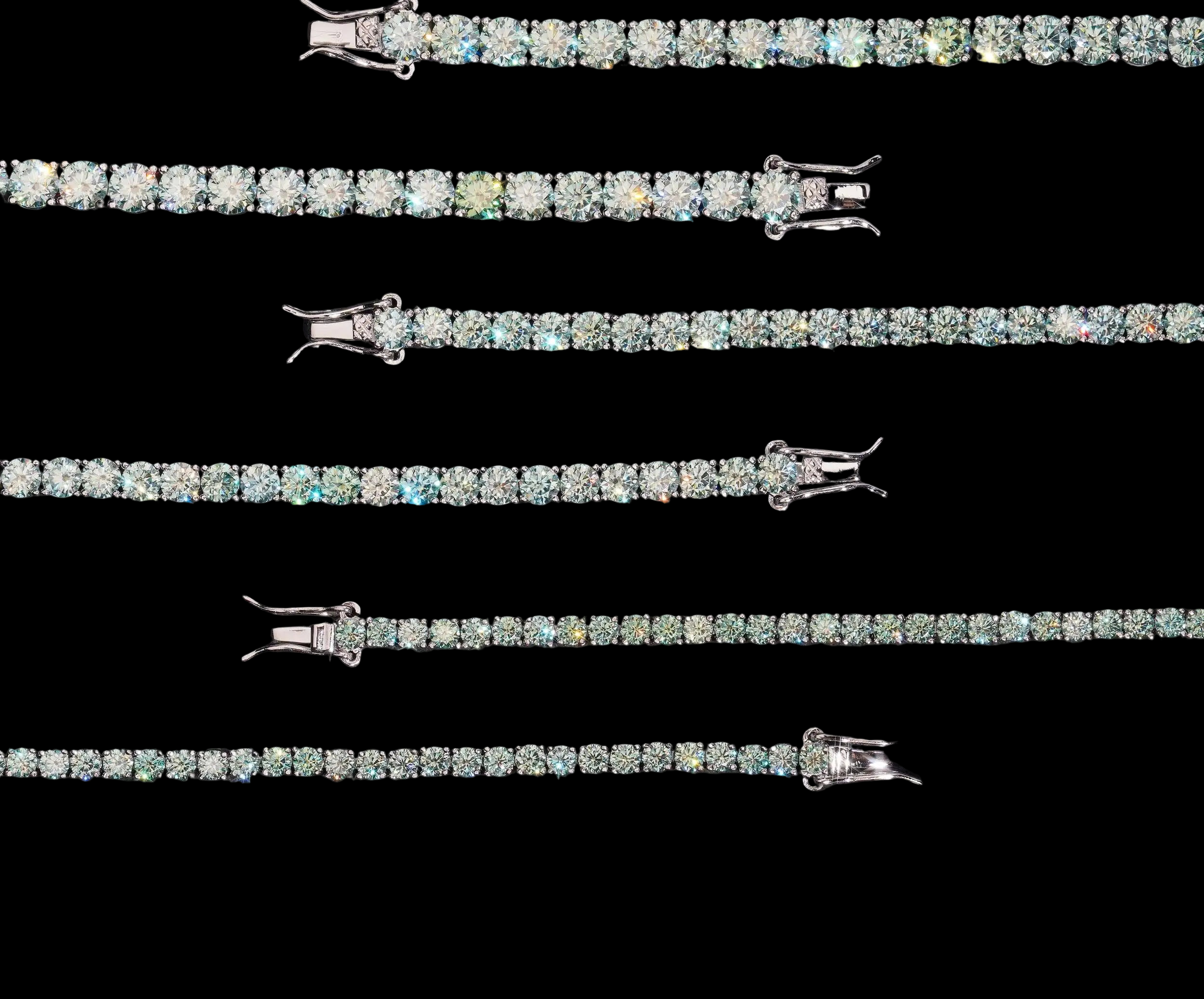 Corvanni Classic Round-Cut Green Tennis Bracelet (3mm / 4mm)