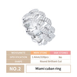 Stocks Fine Jewelry Moissanite Necklace 925 Sterling Silver VVS1 DEF Color Moissanite Miami Cuban Rings Hip Hop Jewelry