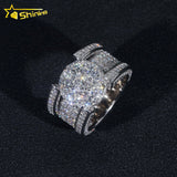Rappers Jewelry Ready to Ship Gold Plated 925 Sterling Silver Hip Hop Iced Out Diamond Moissanite Ring for Men