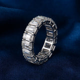 Fashion Emerald Eternity Ring  S925 SILVER Special Style Unisex Style   Moissanite Emerald Ring