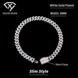 Spot Wholesale Unisex Hiphop Jewelry 6mm Mossanite Diamond 18k Gold Plated 925 Silver Cuban Link Bracelet Moissanite for Men