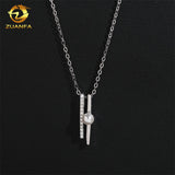 Fashion Jewelry 925 Sterling Silver Women Necklace Iced Out Moissanite Diamond Initial Necklace Pass Diamond Tester