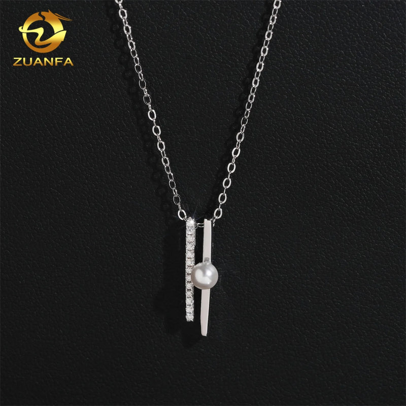 Fashion Jewelry 925 Sterling Silver Women Necklace Iced Out Moissanite Diamond Initial Necklace Pass Diamond Tester