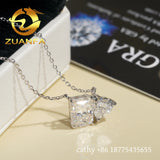 Two PC Moissanite Dimoand Pendant Necklace 925 Sterling Silver Mix Radiant and Heart Cut Necklace Iced Out Women Jewelry