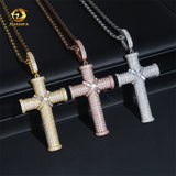 Ready to Ship Iced Out Cross Pendant Solid Silver With Moissanite Diamond Hip Hop Pendant