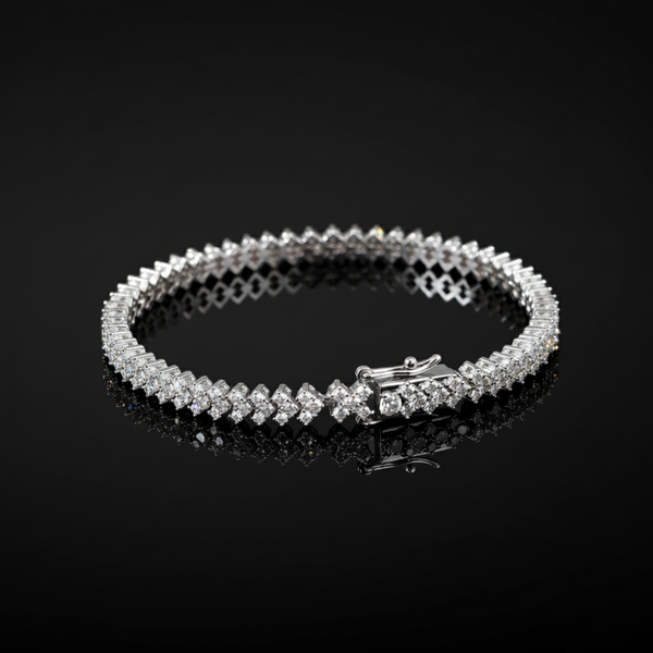 Corvanni Signature Square-Set Tennis Bracelet