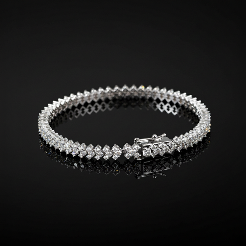 Corvanni Signature Square-Set Tennis Bracelet