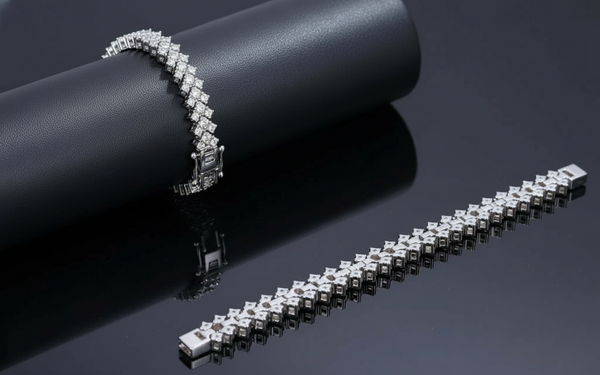 Corvanni Signature Square-Set Tennis Bracelet