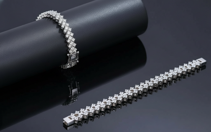 Corvanni Signature Square-Set Tennis Bracelet