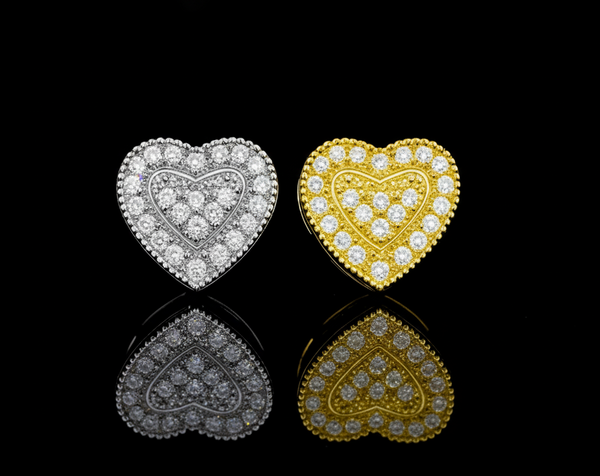 Corvanni Pavé Heart Studs