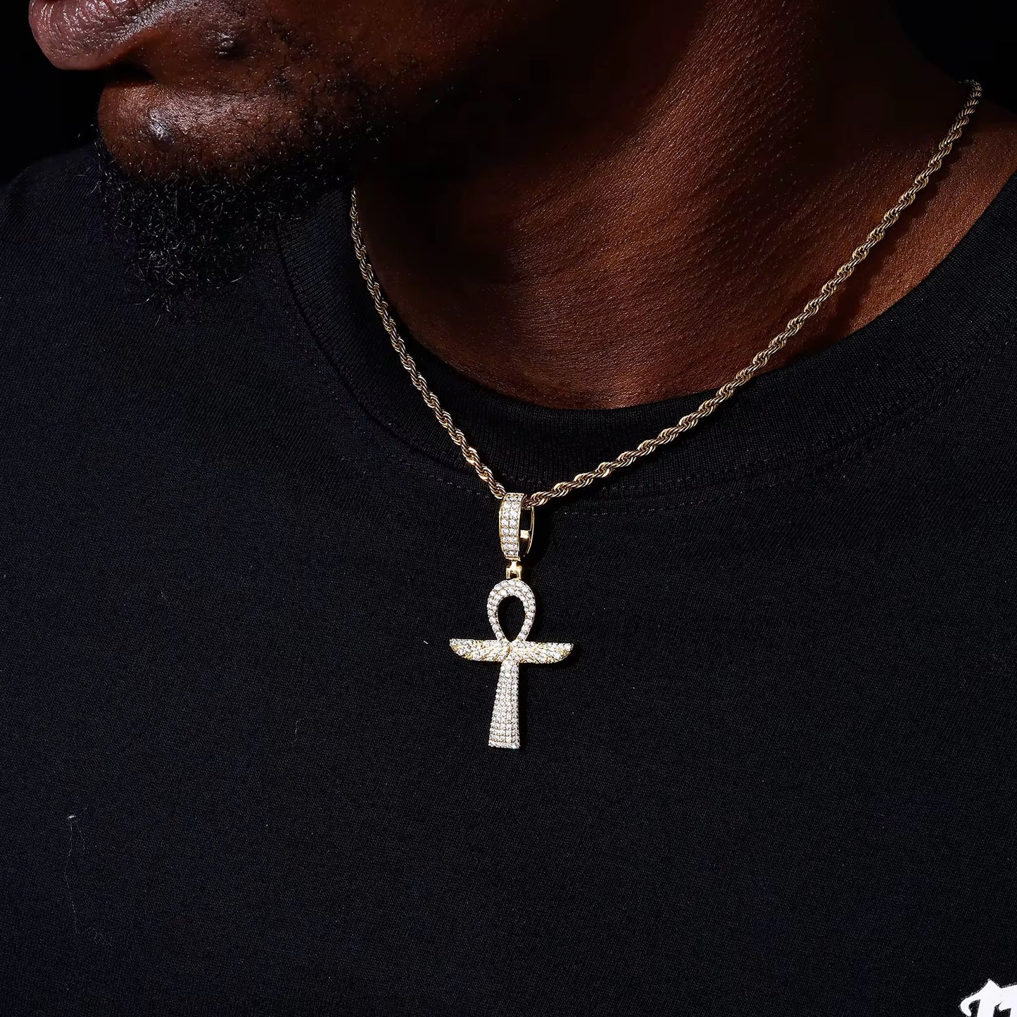 Pharaoh Ankh Pendant Gold