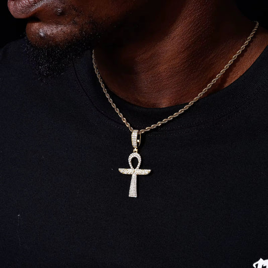 Pharaoh Ankh Pendant Gold