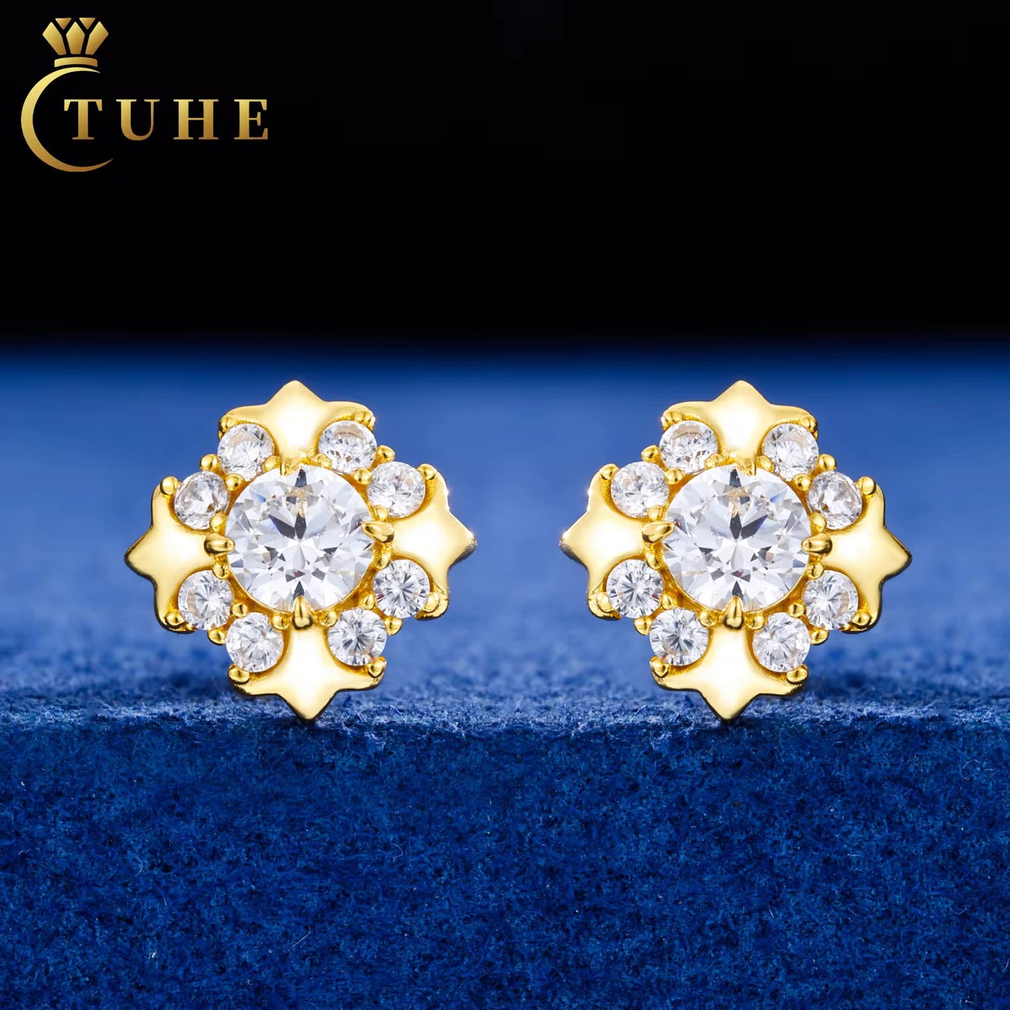 Halo Star Stud Earrings